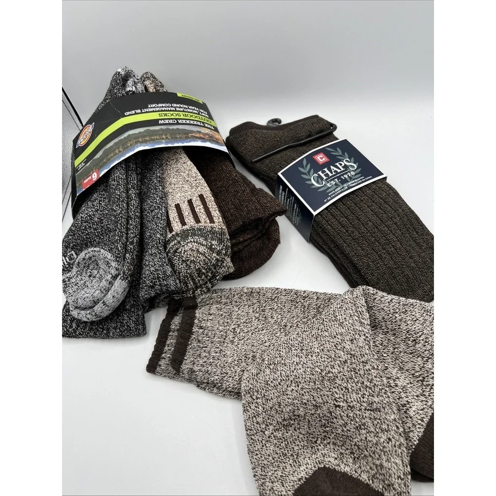 NEW 6 PAIR MENS CHAPS Bamboo SOFT Dickies Trekker CREW SOCKS Lot Performance‎